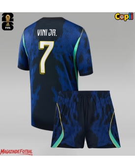 Brazilia Vinicius Junior #7 Echipament de Fotbal Replică Mondial 2026 Copii Deplasare (+ Șorturi)